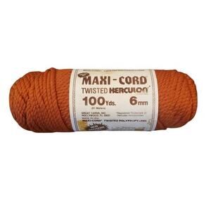 Maxi-Cord Twisted Herculon Rust Brown 100 yds 6mm Macramé Crafts‎